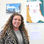 Jessica O'Brien, associate dean of students for union and campus engagement, with her artwork