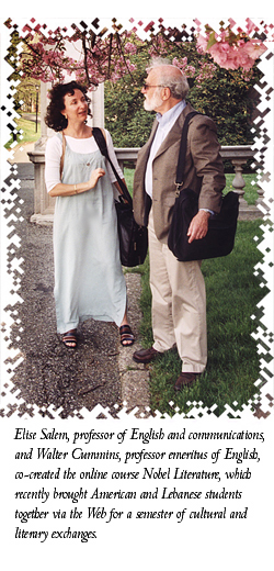 Photo: Elise Salem, professor of English and communications, and Walter Cummins, professor emeritus of English