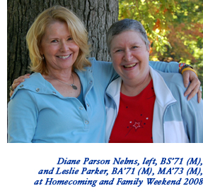 Diane Parson, BS'71 (M), and Leslie Parker, BS'71, MS'73 (M)