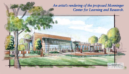 An artist's rendering of the proposed Monninger Center for Learning and Research