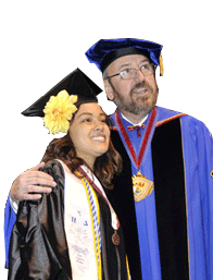 Image: President J. Michael Adams with graduate